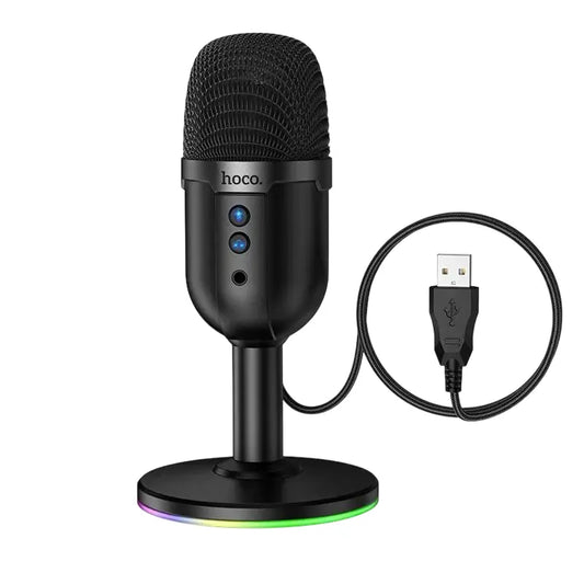 Hoco L25 360° Omnidirectional RGB Desktop USB Microphone - Professional Streaming & Gaming Mic with Multi-Scenario Support