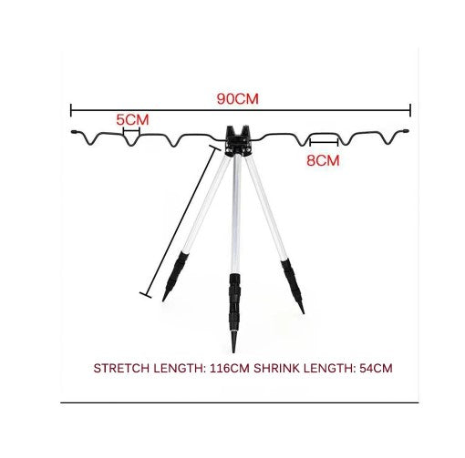 Fishing Rod Tripod Holder - Black