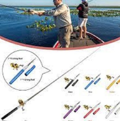 Mini Pocket Fishing Rod Pen - Red