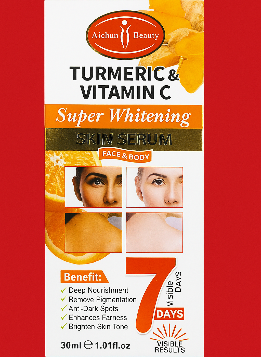 Aichun Beauty Turmeric + Vitamin C Super Whitening Skin Serum – 30ml