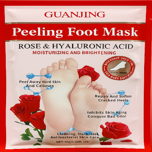 GUANJING Peeling Foot Mask โ Rose & Hyaluronic Acid