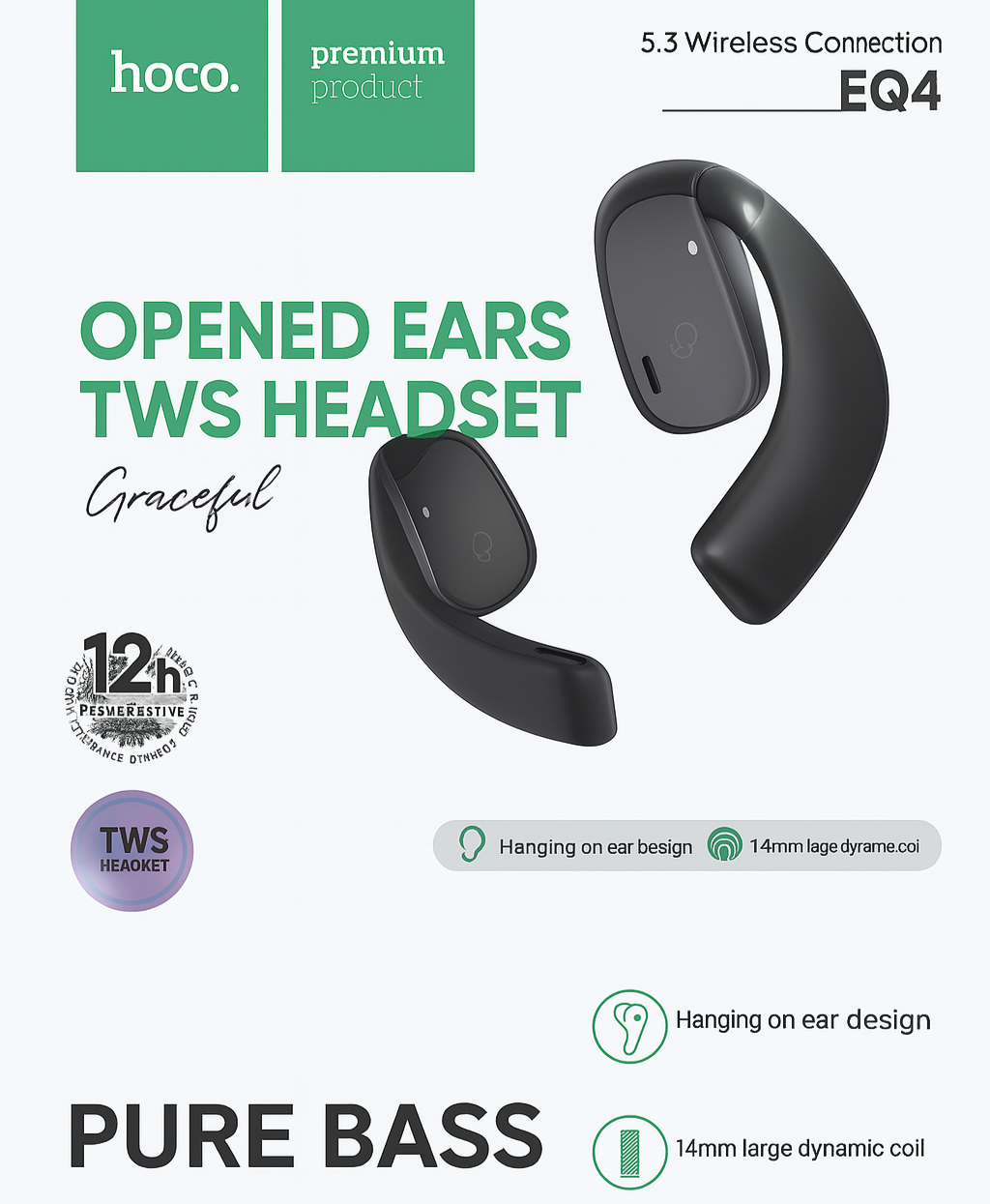 Hoco. EW39 Wireless Earbuds – Cute Cat Edition