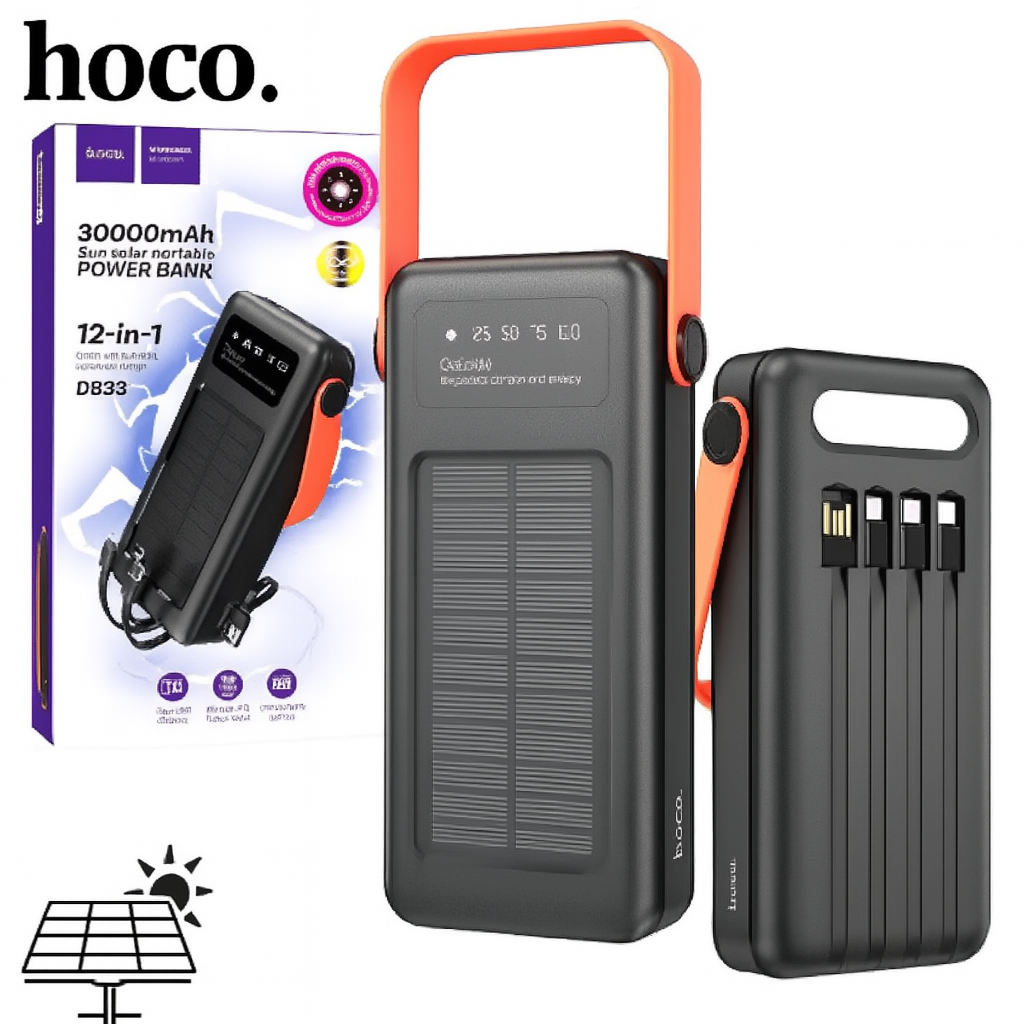 Hoco DB33 Solar Power Bank – 30,000mAh