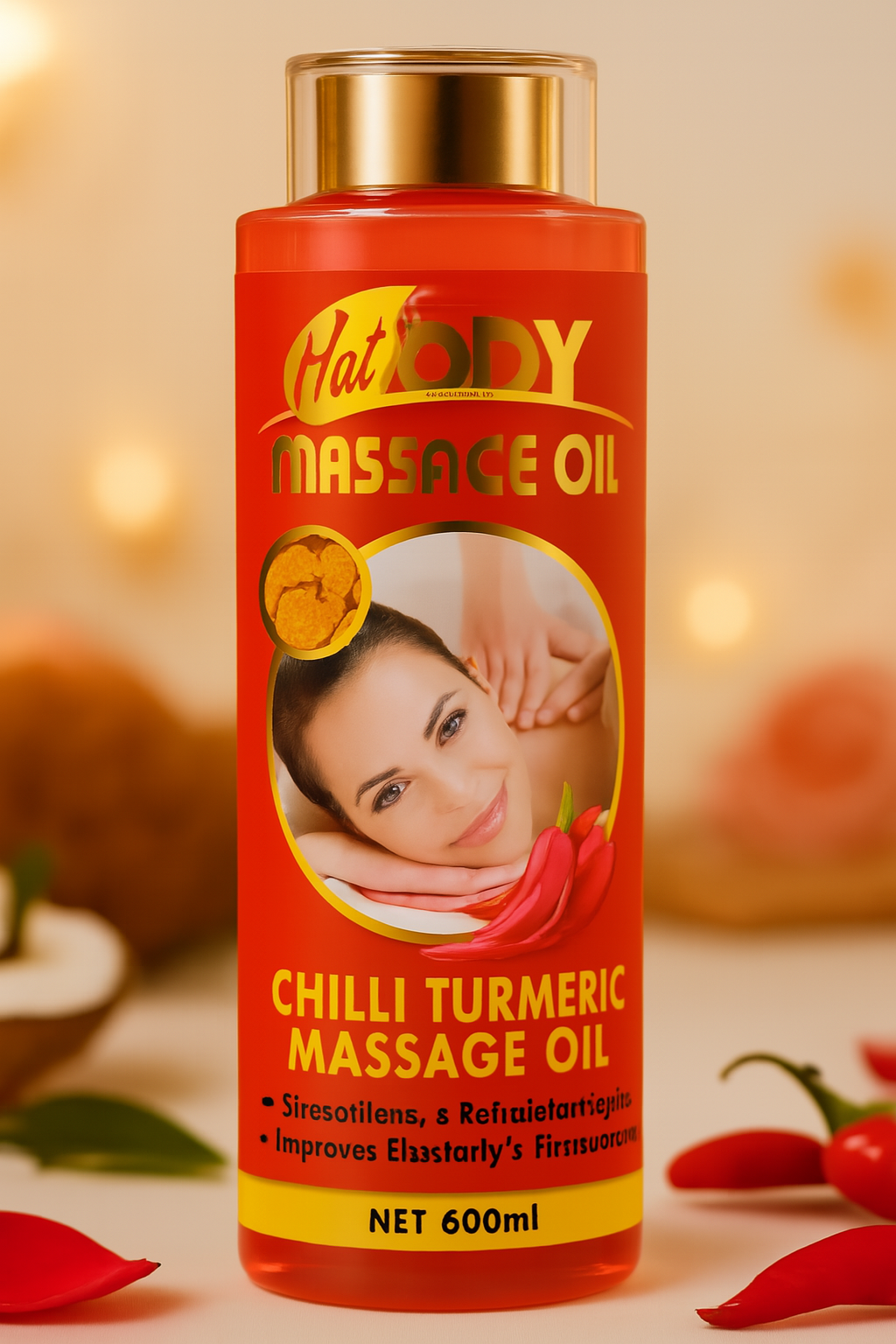Hot Chilli Turmeric Body Massage Oil – 500mlI