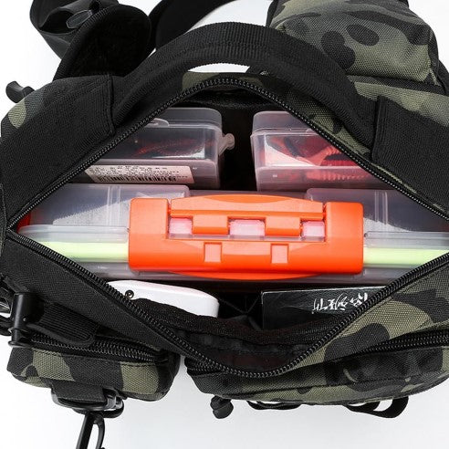 14cm Multi Purpose Fishing Backpack with Adjustable Waist Belt - Green