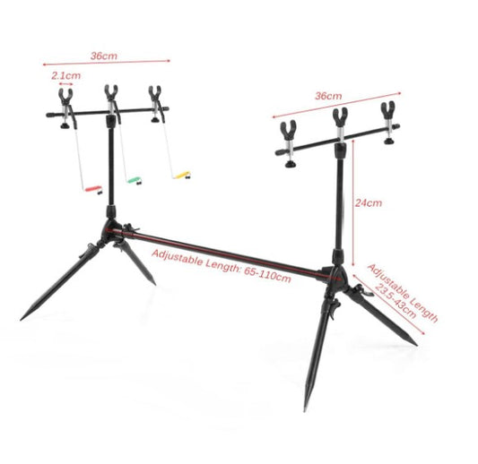 Carp Fishing 3-Rod Pod With Bag & Swinger Indicators