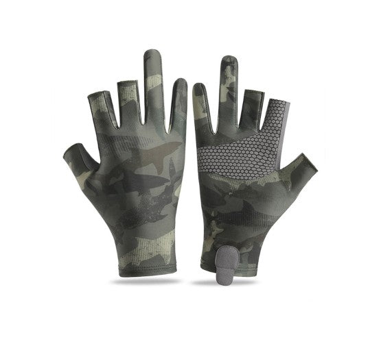 Fishing Gloves Boating Cycling Outdoor Gloves Fingerless Non-Slip Gloves