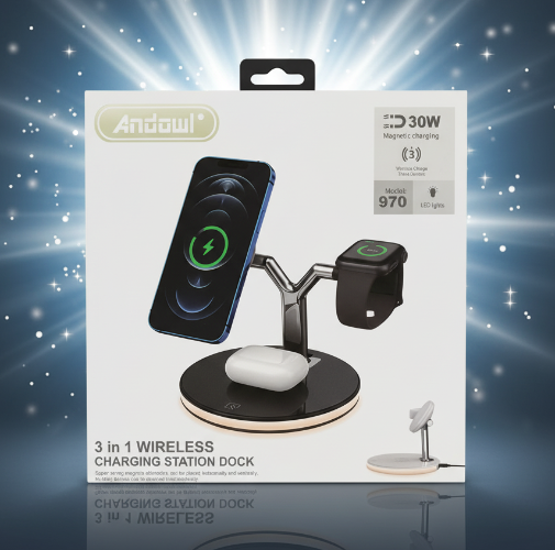 Wireless Charging Station Dock 3-in-1