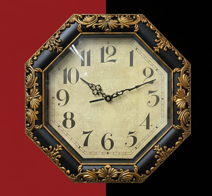 Octagonal Wall Clock 32cm Vintage Arabic | South Africa