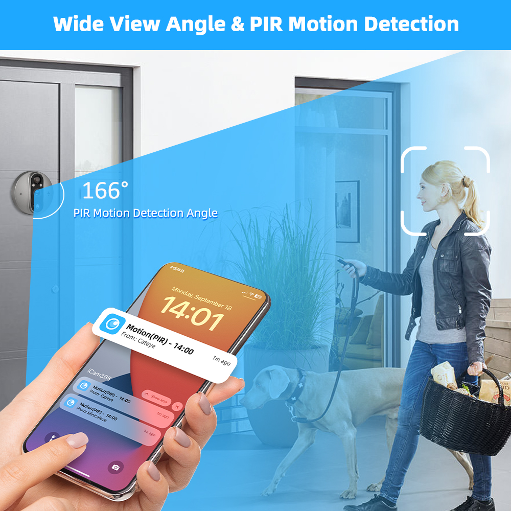 DP2C Wire-Free Peephole Doorbell