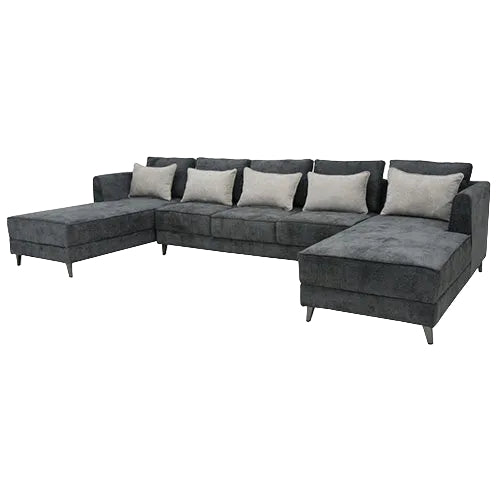 Sydney U-Shape Sectional Sofa - Premium Fabric Corner Suite with Accent Pillows