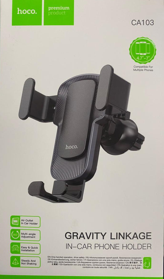 CA103 Gravity Linkage Car Phone Holder