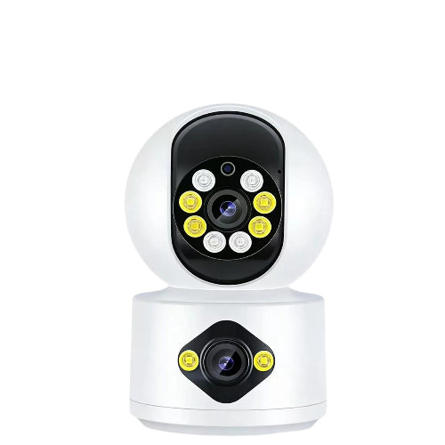 Dual-Lens Smart Security Camera – 360° Protection with Night Vision