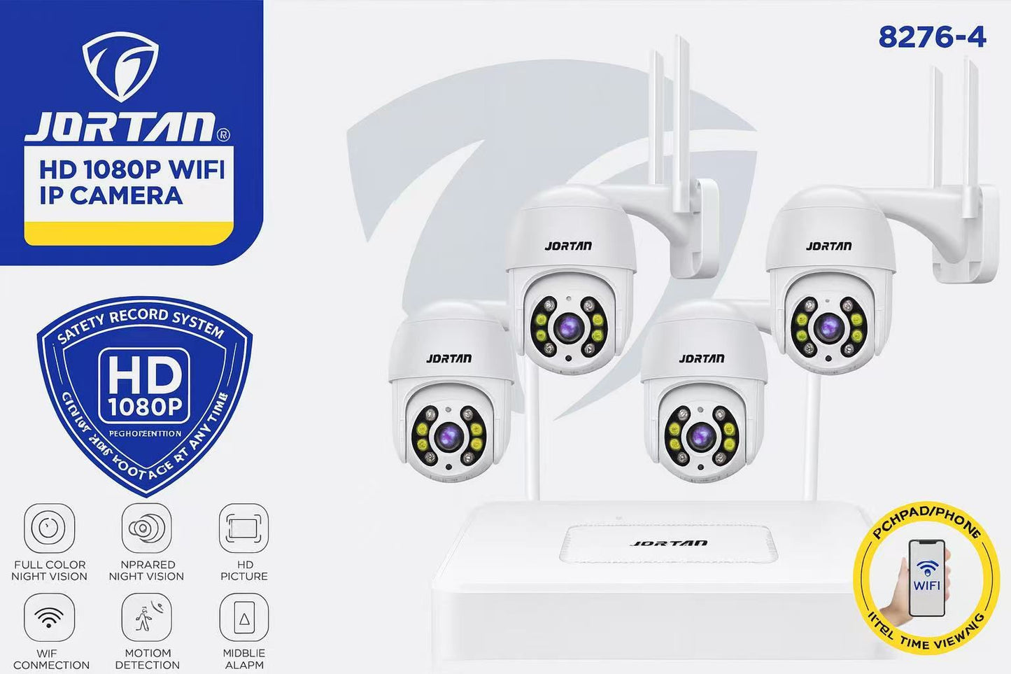 HD 1080P WiFi IP Camera Kit – Full-Color Night Vision + Mobile Monitoring