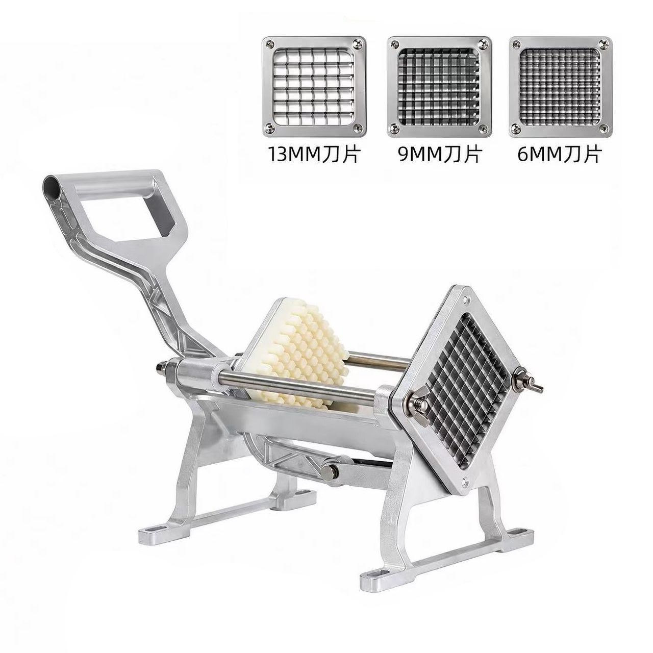 Commercial Stainless Steel French Fry Cutter – 3 Blade Sizes 6mm 9mm 13mm | Heavy Duty Potato Slicer