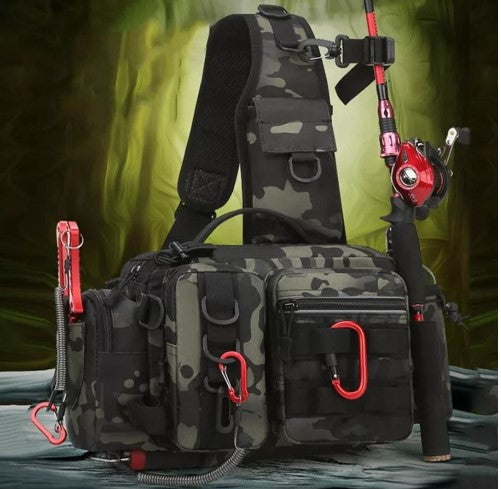 14cm Multi Purpose Fishing Backpack with Adjustable Waist Belt - Green