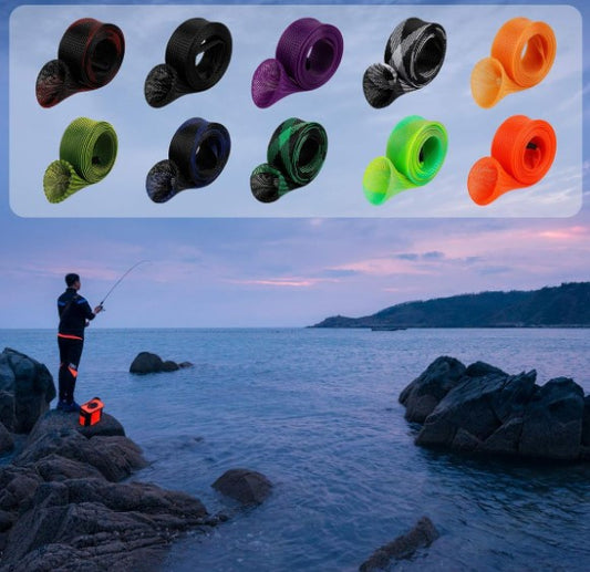 12-Piece Rod Sock, Fishing Rod Sleeve Cover Braided Mesh Rod Protector