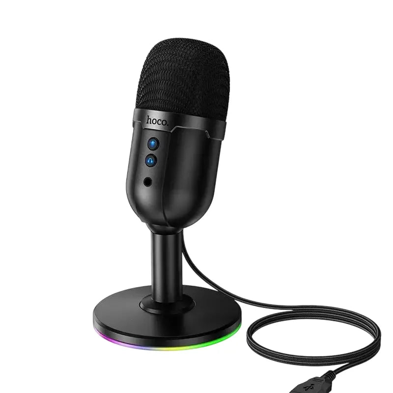 Hoco L25 360° Omnidirectional RGB Desktop USB Microphone - Professional Streaming & Gaming Mic with Multi-Scenario Support