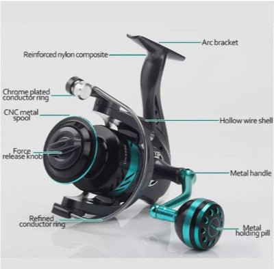 Fishing Reel Fishing Spinning Reel Fishing Gear CNC Machined Metal Spool