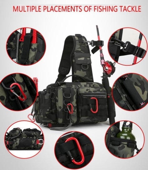 14cm Multi Purpose Fishing Backpack with Adjustable Waist Belt - Green