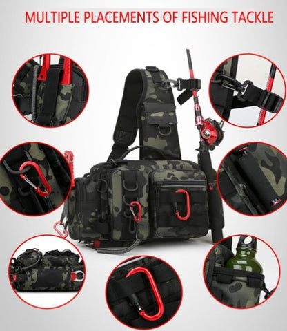 14cm Multi Purpose Fishing Backpack with Adjustable Waist Belt - Green