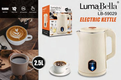 Electric Kettle – 2.5L | 1500W | One-Touch Operation | 360° Swivel Base