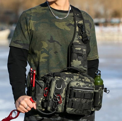 14cm Multi Purpose Fishing Backpack with Adjustable Waist Belt - Green