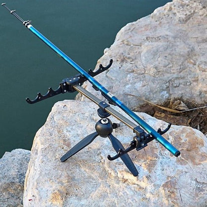 Camping Fishing Foldable Adjustable Rotatable Tripod Multi Rod Stand (28cm)