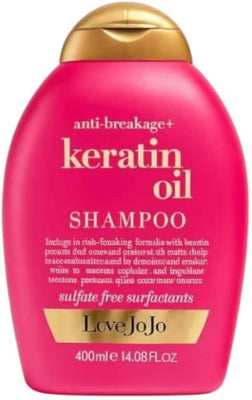 Love Jojo Anti-Breakage Keratin Oil Shampoo and Conditioner Set, 400+400 ml, Sulfate Free