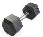 Black Rubber Coated Hex Rubber Dumbbells Set