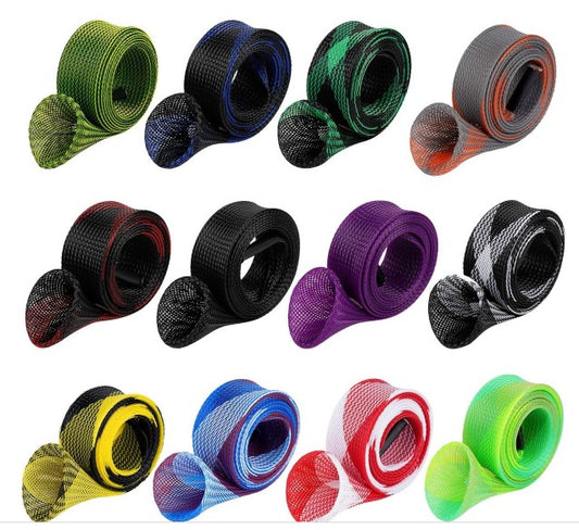 12-Piece Rod Sock, Fishing Rod Sleeve Cover Braided Mesh Rod Protector