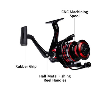 Fishing Reel Fishing Spinning Reel Fishing Gear CNC Machined Metal Spool - DM2000 & DM3000