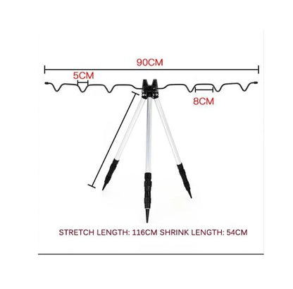 Fishing Rod Tripod Holder - Black