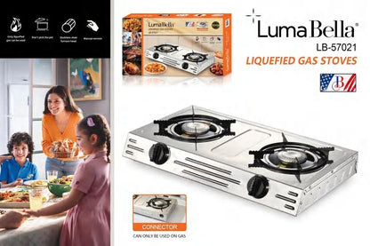Stainless Steel Liquefied Gas Stove – 2 Burner
