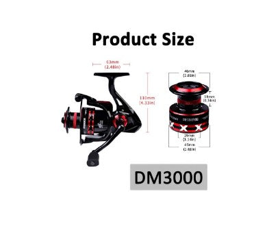 Fishing Reel Fishing Spinning Reel Fishing Gear CNC Machined Metal Spool - DM2000 & DM3000