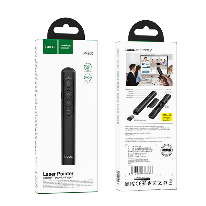 GM200 Wireless Presentation Remote with Laser Pointer | PowerPoint Clicker