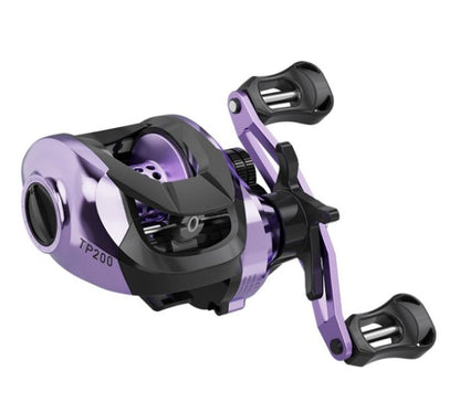 Baitcasting Fishing Reel - Metal Bearings Bait Caster Reel - Left - Purple