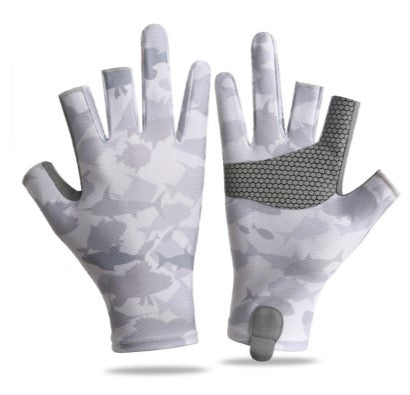 Fishing Gloves Boating Cycling Outdoor Gloves Fingerless Non-Slip Gloves
