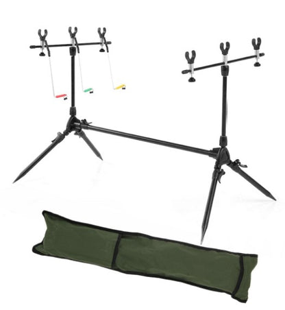 Carp Fishing 3-Rod Pod With Bag & Swinger Indicators