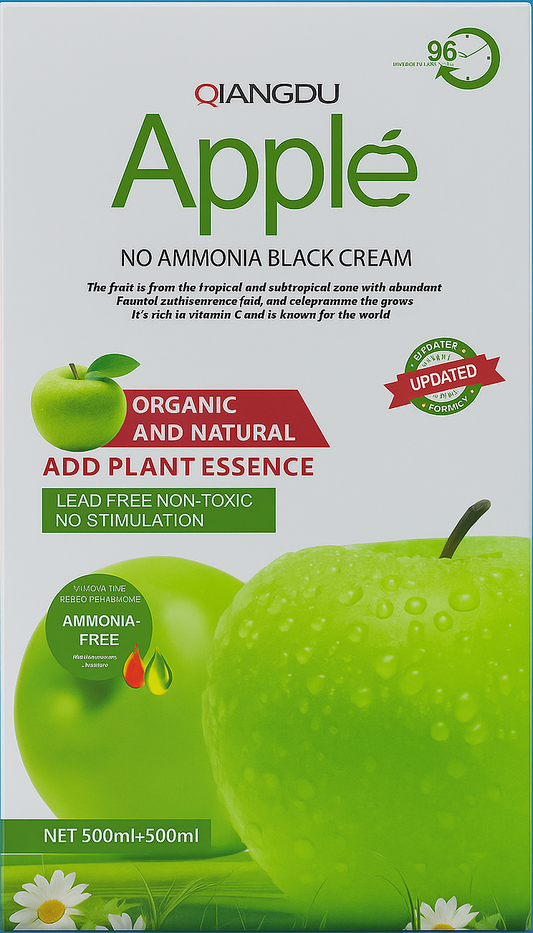 QIANGDU Apple No Ammonia Black Cream – 500ml + 500ml