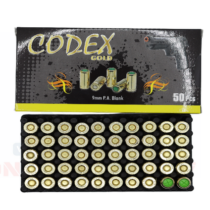 Codex 9mm Blank Bullets Box | Blank Ammunition