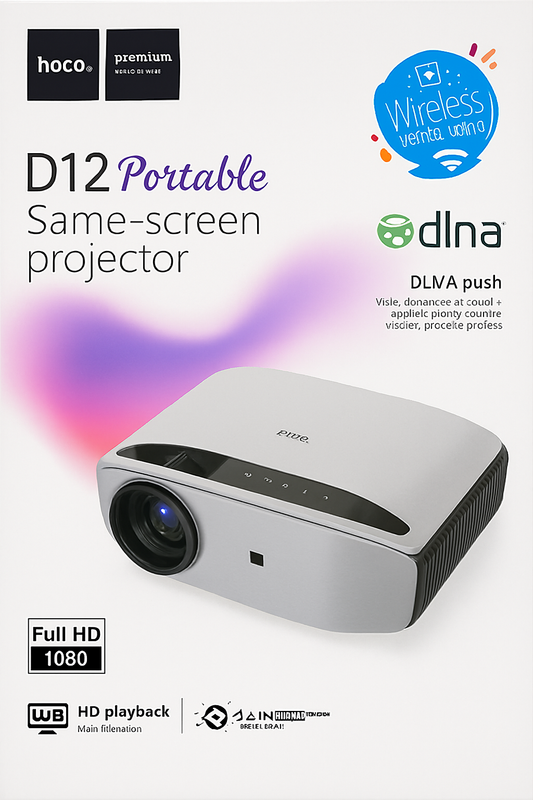 Wireless Same-Screen Projector – 1080P Full HD