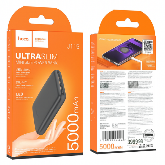 Hoco J115 Ultra Slim Mini Power Bank – 5,000mAh