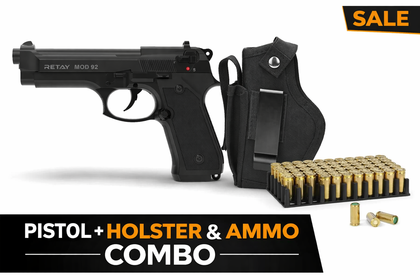 Mod 92 Complete Combo – Pistol, 50-Round Bullet Box & Universal Holster