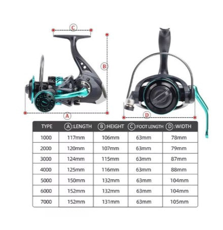 Fishing Reel Fishing Spinning Reel Fishing Gear CNC Machined Metal Spool