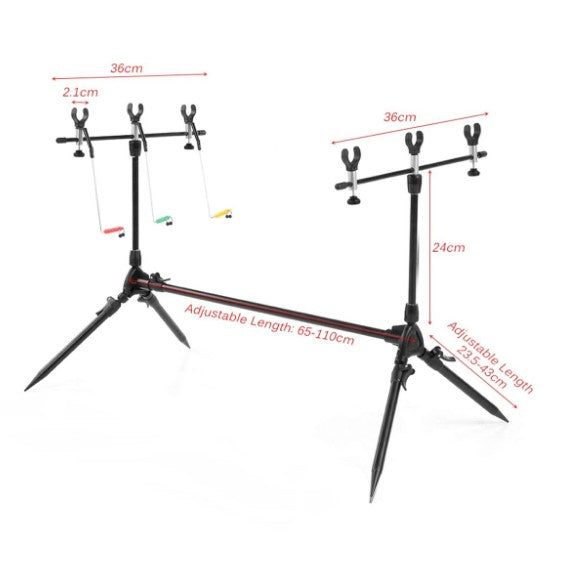 Carp Fishing 3-Rod Pod With Bag & Swinger Indicators
