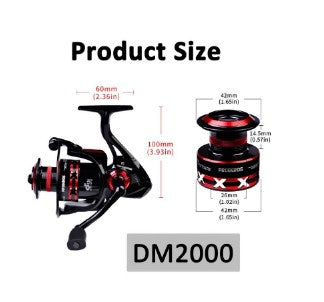 Fishing Reel Fishing Spinning Reel Fishing Gear CNC Machined Metal Spool - DM2000 & DM3000