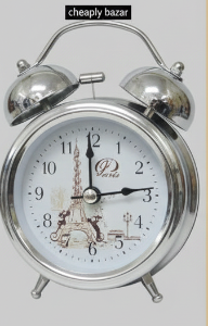 Twin Bell Alarm Clock – Assorted Colours & Graphic Faces