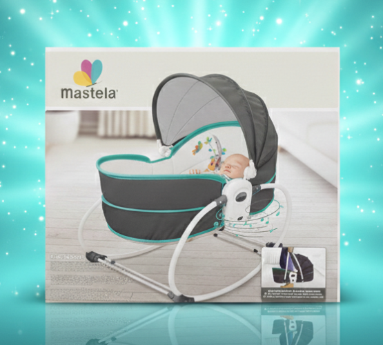 Baby Bed, Seat & Travel Cradle | Grey & Teal