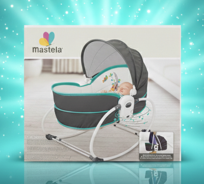 Baby Bed, Seat & Travel Cradle | Grey & Teal